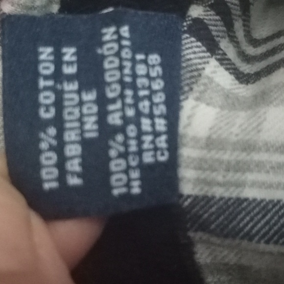 Chaps Shirt Men's XLT/TGL   Gray-black-white Plaid Long Sleeve Button Up - Picture 10 of 11